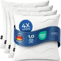 LILENO HOME Kopfkissen - gestepptes Kissen in verschiedenen Größen - Made in Germany, Füllung: 100% Polyester, Rückenschläfer, Seitenschläfer, Bauchschläfer, Spar-Set, 4er Set, Kopfkissen 80x80 cm MEDIUM mit 850g Füllung, allergikergeeignet