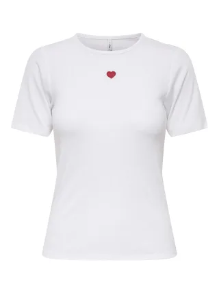 ONLY - ONLELLI S/S RIB TOP JRS White - Gr. - S