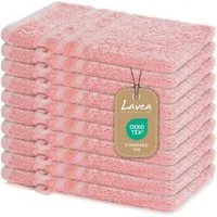 Lavea Waschhandschuh 10er Set Waschhandschuhe, 15 x 21 cm, Elena-Frottierserie, Waschlappen, 100% Baumwolle (10er Set), 500 g/m² Frottier, weich & saugstark, pflegeleicht