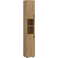 welltime Hochschrank MANI, Höhe: 192 cm, Paneeloptik, 2 offene Fächer, 2 Türen (1-St) Hochschrank, Bad-Schrank, Badezimmerschrank, Bad, Badezimmer