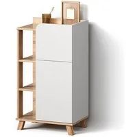 Livinity® Midischrank Marano, Sonoma/Weiß/Weiß, 50 x 90 cm mit Tür und Schublade (1-St)