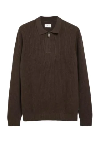 s.Oliver Red Label - Strickpullover mit Troyer-Kragen braun - Gr. - XXL