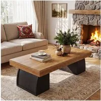 Tribesigns Couchtisch 140 cm Industrieller Sofatisch, Moderner Beistelltisch aus Holz