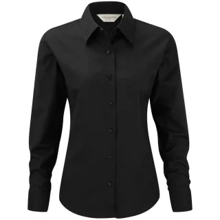 Russell Collection Damen/Damen Langarm Oxford Hemd (Schwarz)