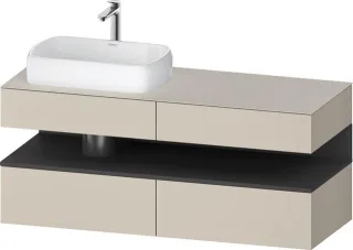 Duravit Qatego Konsolenwaschtischunterbau wandhängend Taupe Supermatt 1400x550x600 mm - QA4765049830 QA4765049830000
