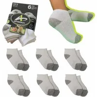 Athletech Sneakersocken 6 Paar Low-Cut-Sportsocken bis Gr. 34 grau