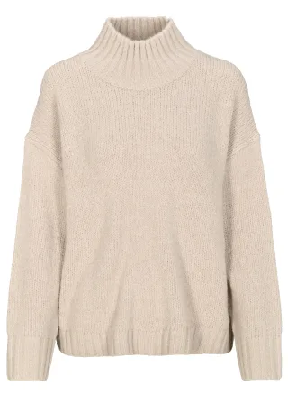 CLARINA - Stehkragen-Pullover, 1/1 Arm sand - Gr. - 38
