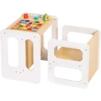 Yorbay Kindertisch Kindersitzgruppe 2 in 1 mit stabiler Sitzbank, Sitzgruppe für Kinder (2-tlg), Multifunktionstisch