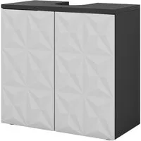 Vicco Waschbeckenunterschrank Edge, Schwarz/Weiß, 60 x 57 cm mit 2 Türen (1-St)