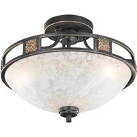 TRIO Leuchten LED Deckenleuchte, dimmbar, LED wechselbar, Warmweiß, groß-e nostalgische Landhaus-stil Deckenschalen Treppenhaus Glas Ø42cm