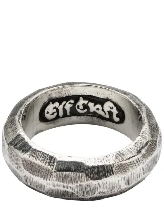 Elfcraft Herren Facetten-Ring Weiß 925er-Silber
