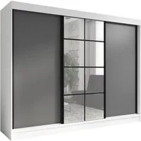 A&J MöbelLand GmbH Schiebetürenschrank ORAVELLE 3-türiger Kleiderschrank mit Spiegel (TOP ANGEBOT! Geräumiger Schrank mit einer Breite von 200 cm ideal zur Aufbewahrung von Kleidung und Accessoires. Wählen Sie das ideale Modell für Ihr Schlafzimmer!,