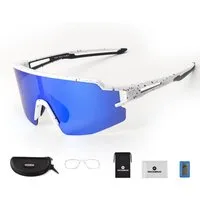 ROCKBROS Fahrradbrille Sportbrille Herren Outdoor Radfahren Angeln Golf PC Rahmen, photochrom, UV400 Schutz, ultraleicht, winddicht