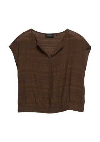 s.Oliver BLACK LABEL - Bluse mit V-Ausschnitt braun - Gr. - 36