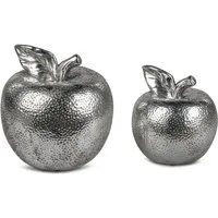 formano Dekofigur formano 2er Set Deko Apfel in Vintage Silber 16 cm und 25 cm