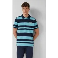 s.Oliver Kurzarmshirt Polo-Shirt Poloshirt mit Streifen und Stickerei