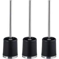 relaxdays WC-Garnitur Klobürste mit Halter im 3er Set, Toilettenrand und WC-Siphon, alle handelsüblichen WC-Becken, (3-tlg), schwarz