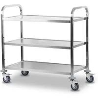 Mahlzeit Servierwagen Edelstahl Servierwagen mit 3 Etagen, 101,5 x 95 x 48,5 cm, Rollwagen