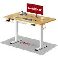 SANODESK Schreibtisch Elektrisch höhenverstellbarer Schreibtisch (inkl. vielseitigem Zubehör, 2-Fach-Teleskop mit Memory-Steuerung & Anti-kollisionssystem), schnelle Montage, Max. Load: 100 KG, verschiedene Größen zur Auswahl