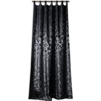 Clever-Kauf-24 Gardine Schlaufenschal Lyon Schwarz Barock 135 cm x 245 cm, blickdichter Vorhang