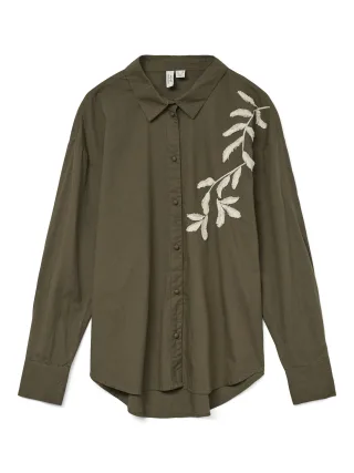 VERO MODA - VMFERN L/S SHIRT WVN BTQ GA grape leaf - Gr. - L