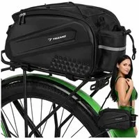Wisam Fahrrad-Gepäckträger Trizand Gepäckträgertasche 10 L wasserdicht Schwarz