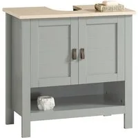 SoBuy Waschbeckenunterschrank BZR69, Badezimmerschrank Badschrank Waschtischunterschrank Waschtisch Schrank mit 2 Türen, verstellbare Ablage, viel Stauraum, freistehend