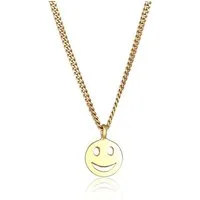 Elli Kette mit Anhänger mit Happy Smiling Face 925 Silber, Smiling Face