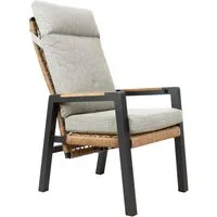 osoltus Gartenlounge-Sessel osoltus Vicenza Alu Teak Gartensessel verstellbar Sessel Anthrazit +
