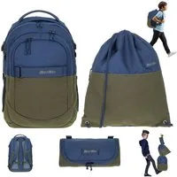 BESTWAY Schulrucksack Evolution Packer 40177, Schultasche Sportbeutel Mäppchen 3 Teile Set +rtm