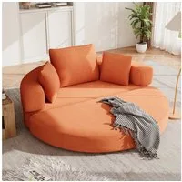 Merax Schlafsofa mit Schlaffunktion, Multifunktionales Sofa mit Hocker, Boneless Couch, Klappsofabett für Wohn/Arbeits/Schlafzimmer 1 Teile, 2-in-1 Sofa-Bett mit Cordstoffbezug inkl. 3 Kissen, 173x176cm