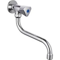 Tuganna Waschtischarmatur Metall Wand-Schwenkventil, Kaltwasserarmatur, Metall-Haubengriff, Chrom