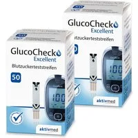 GlucoCheck Blutzucker-Teststreifen GlucoCheck Excellent Blutzuckerteststreifen, 100 Stück, 100-tlg.