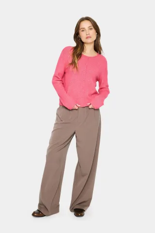 Strickjacke LarnaSZ Strickjacke Gerade Passform pink