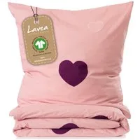 Lavea Kinderbettwäsche Bettwäsche Kinder Herzen Set, mit Reißverschluss, mit Herzmotiv, 100% Baumwolle, 2 teilig, weiche Bezüge für Bettdecke und Kopfkissen