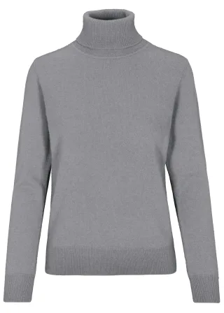 IN LINEA - NOS Pullover, Rollkragen 842 flanell mel. - Gr. - 44