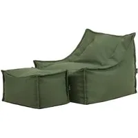icon Sitzsack Erwachsene Outdoor Sessel und Fußhocker aus Olefin „Alto" (Spar-Set, 1 x Sitzsack-Sessel, 1 x Fußhocker), Sitzsack XXL, Made in Germany, für Erwachsene & Kinder, mit Füllung