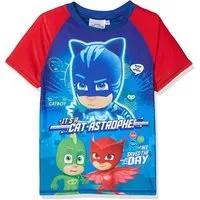 PJ Masks Schwimmanzug PJ MASK Kinder Schwimm T-SHIRT BADESHIRT Sonnenschutzfaktor UV 50+ Swimshirt Oberteil zum Baden Jungen + Mädchen Gr. 98 104 116 128