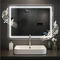 CLP Wandspiegel Jaffrey (1er), Bluetooth-Lautsprecher, Anti-Fog, LED-Licht, IP44