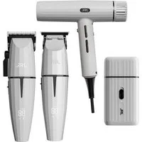 JRL Haarschneider JRL Limitierte Ghost Edition Combo Kit 3, JRL Ghost Edition: Clipper, Trimmer, Shaver und Haartrockner, Weiße Ghost Edition, Profi-Set Clipper+Trimmer+Shaver, 95k U/min
