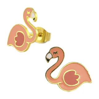 Flamingo Ohrringe vergoldet