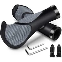 Refined Living Fahrradlenkergriff Fahrradgriffe ergonomisch Fahrrad Lenker Griffe mit Bar Ends,1 Paar (rutschfest & einfach zu montieren, für MTB & BMX, 1-St., Zwei Seiten Lock-On Design aus rutschfestem Gummi), Geeignet für Fahrräder,Mountainbikes,S
