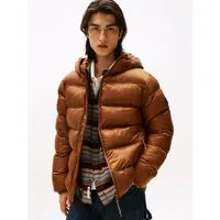 Tommy Jeans Steppjacke HOODED LOGO PUFFER Winterjacke Steppjacke W Regular fit mit Rundhalsausschnitt