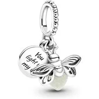 Pandora Charm-Einhänger Pandora Charm Anhänger Silber "Glow in the Dark- Glühwürmchen"