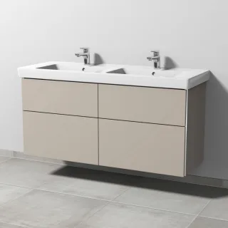Sanipa 3way Waschtischunterbau zu Villeroy & Boch Subway 2.0 Waschtisch mit 4 Auszügen, Kaschmir-Mat BP6171U