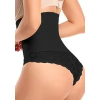Lovolotti Taillenshaper High-Waist Panty Figurformender Shapewear-Hipster mit Spitze Miederhose Sexy Unterhose mit Shaping Effekt