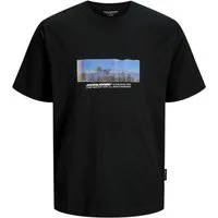 Jack & Jones T-Shirt JCOSAGO Photo Slub Tee SS Crew Neck mit Print auf der Vorderseite