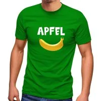 MoonWorks Print-Shirt Herren T-Shirt lustiger Aufdruck Apfel Banane Witz Scherz Fun-Shirt mit Print