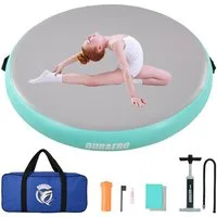 DURAERO Yogamatte Tumbling Matten Air Matte Track aufblasbar,Grün, Rund