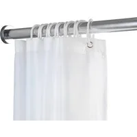 WENKO Duschvorhangstange Luz, Ø 280 mm, ausziehbar, ohne Bohren, geklemmt, Edelstahl, Kunststoff, ohne bohren, 70 - 115 cm, aus rostfreiem Edelstahl